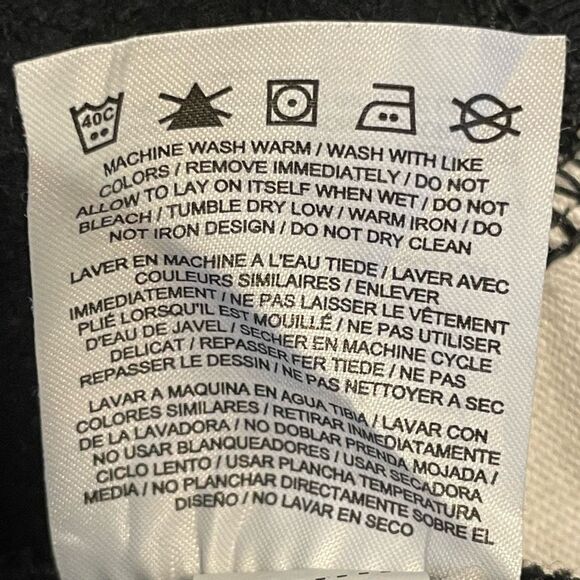 Vintage Nike Full Zip Hoodie Sweatshirt Black White Knit Logo Long Sleeve XL - Picture 9 of 10